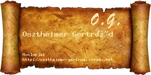 Osztheimer Gertrúd névjegykártya